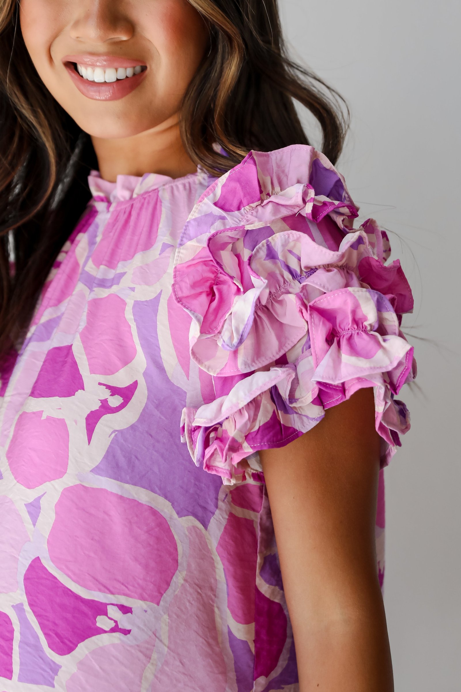 Majorly Adored Lavender Ruffle Blouse PL4